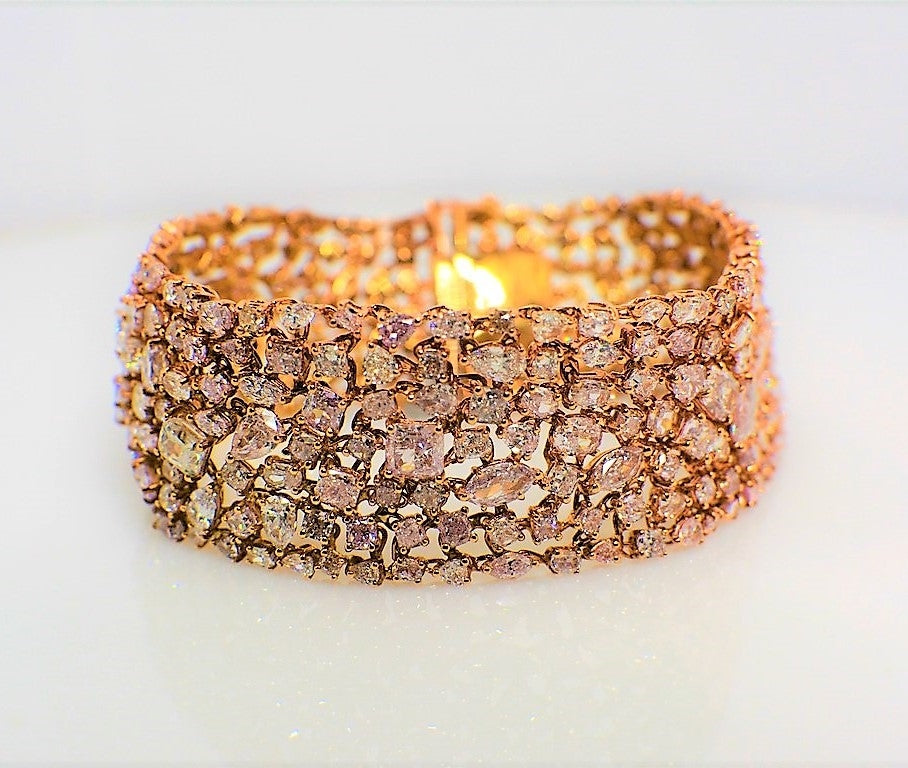Shiloh 13 Carats Fancy Yellow Combine Mix Shape Diamond Bracelet in 18