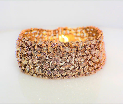 Fancy Pink Diamond Rose Gold Bracelet