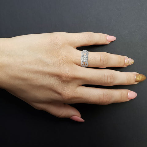 Knotted Diamond Semi-mount Ring